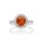 2.85 Cts Spessartite and White Diamond Ring in 14K Two Tone