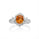 2.7 Cts Spessartite and White Diamond Ring in 14K Two Tone