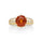 4.16 Cts Spessartite and White Diamond RIng in 14K Yellow Gold