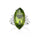 11.95 Cts Peridot and White Diamond Ring in 14K White Gold