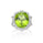14.28 Cts Peridot and White Diamond Ring in 14K White Gold