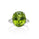 12.29 Cts Peridot and White Diamond Ring in 14K White Gold