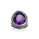 4.00 Cts Amethyst Statement Ring in Oxidized 925 Silver