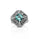 6.00 Cts Florite Statement Ring in Oxidized 925 Silver
