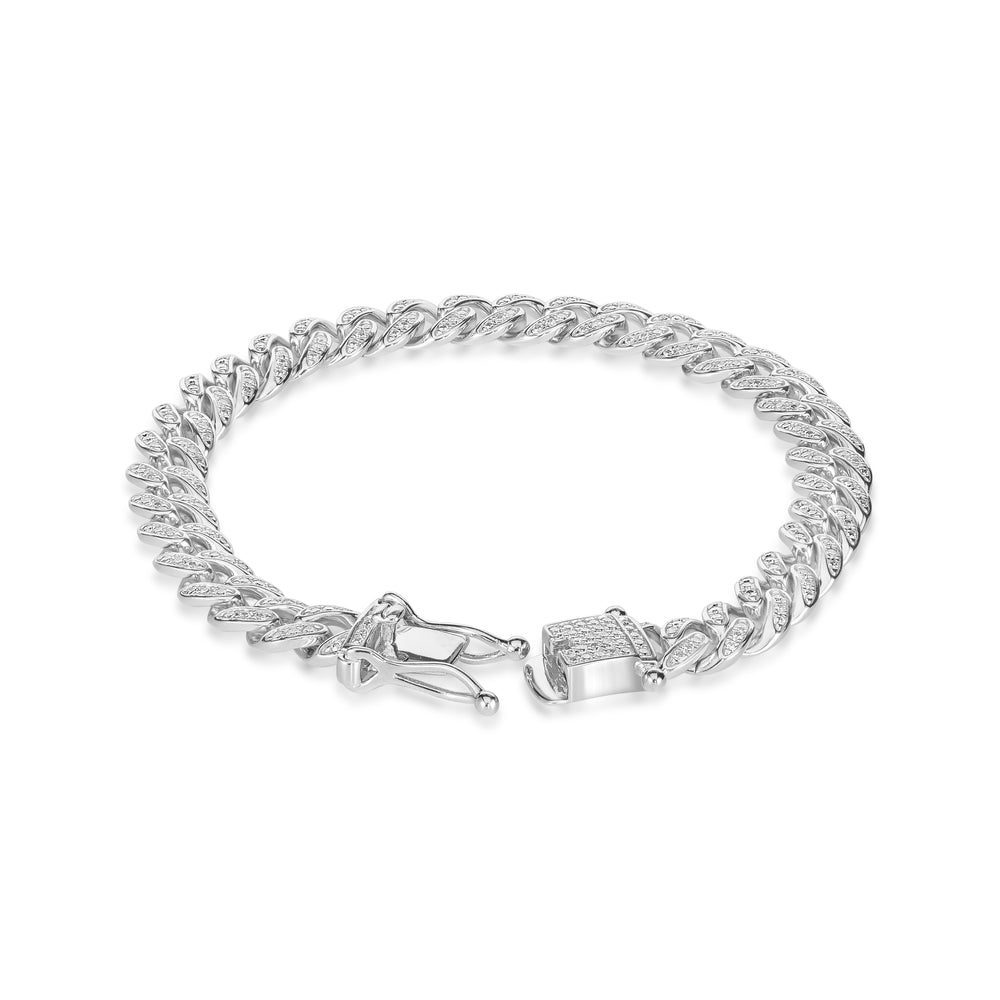 2.98 Cts CZ Bracelet in White Rhodium Plated 925 Sterling Silver