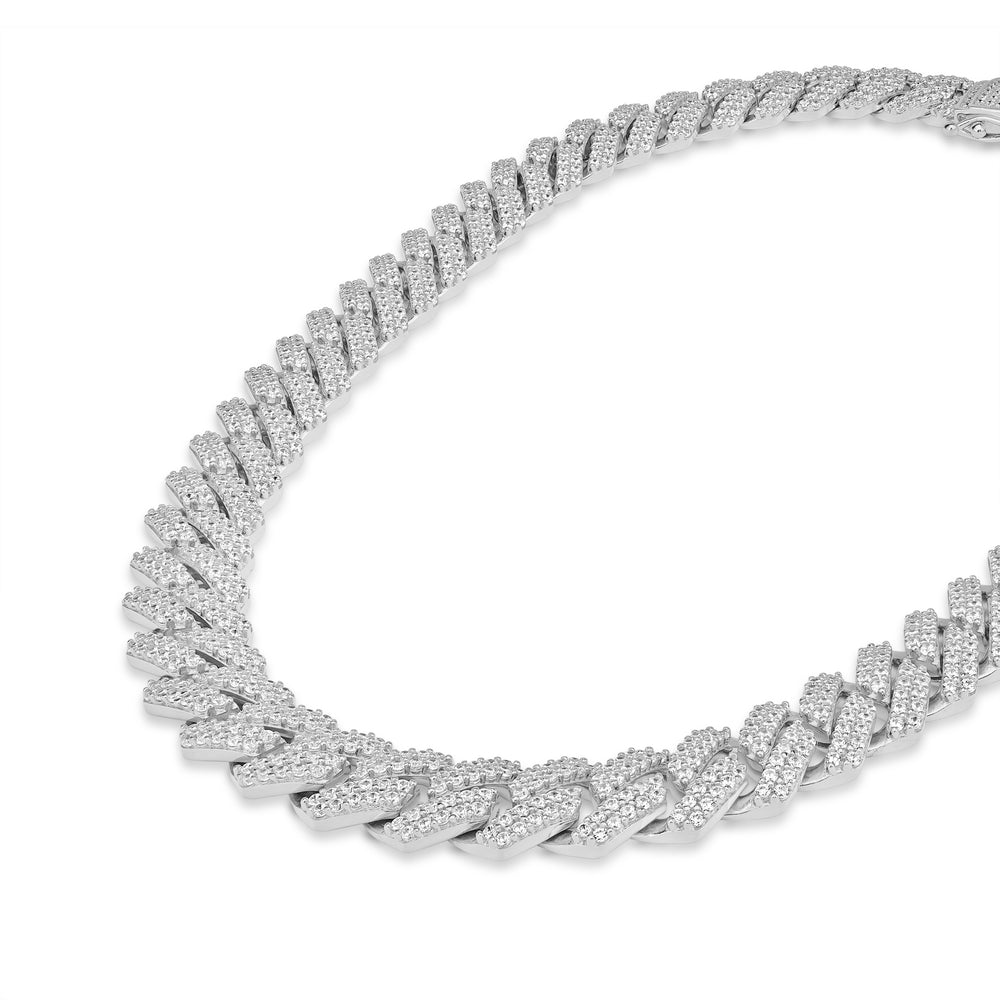 12.34 Cts CZ Bracelet in White Rhodium Plated 925 Sterling Silver