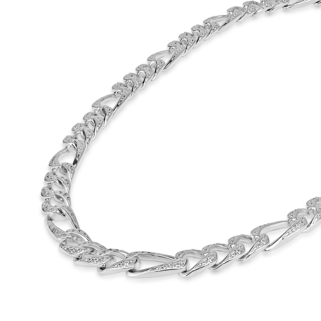 CZ Necklace in White Rhodium Plated 925 Sterling Silver