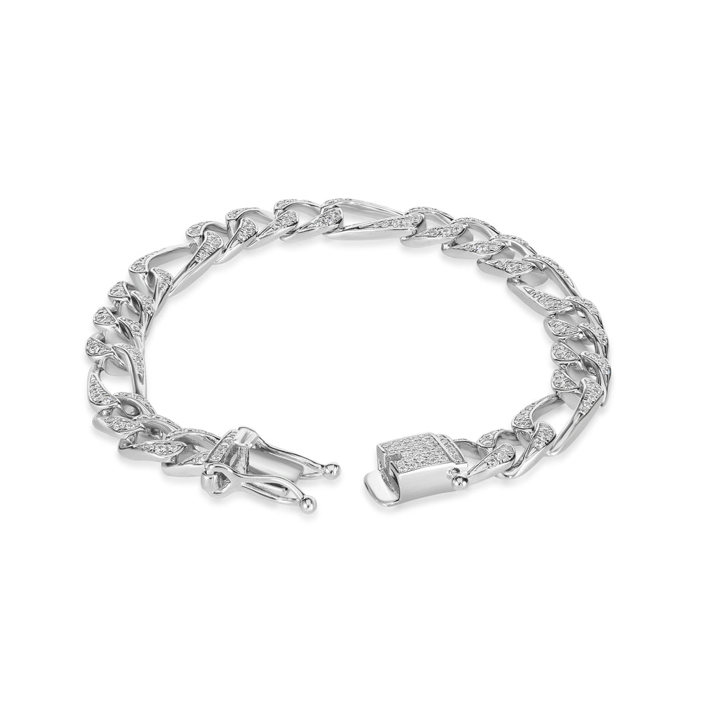 9.90 Cts CZ Bracelet in White Rhodium Plated 925 Sterling Silver