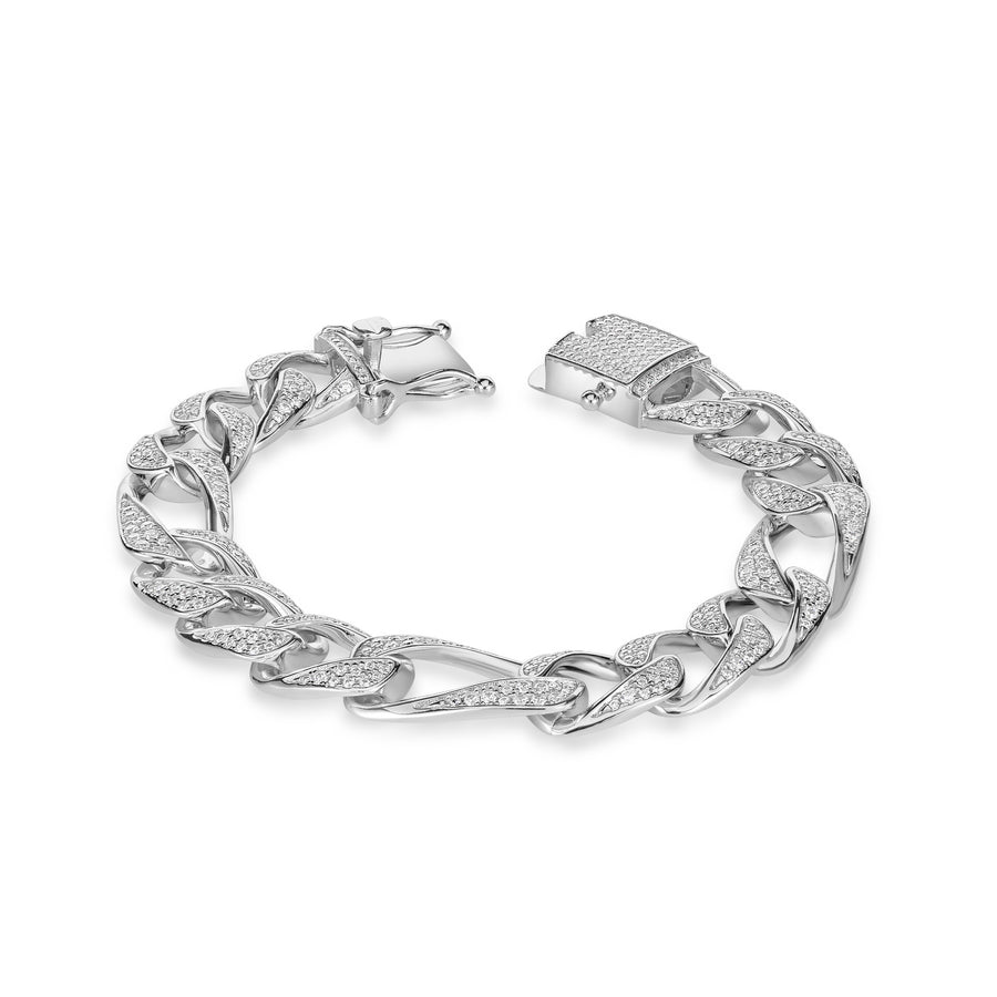 6.61 Cts CZ Bracelet in White Rhodium Plated 925 Sterling Silver