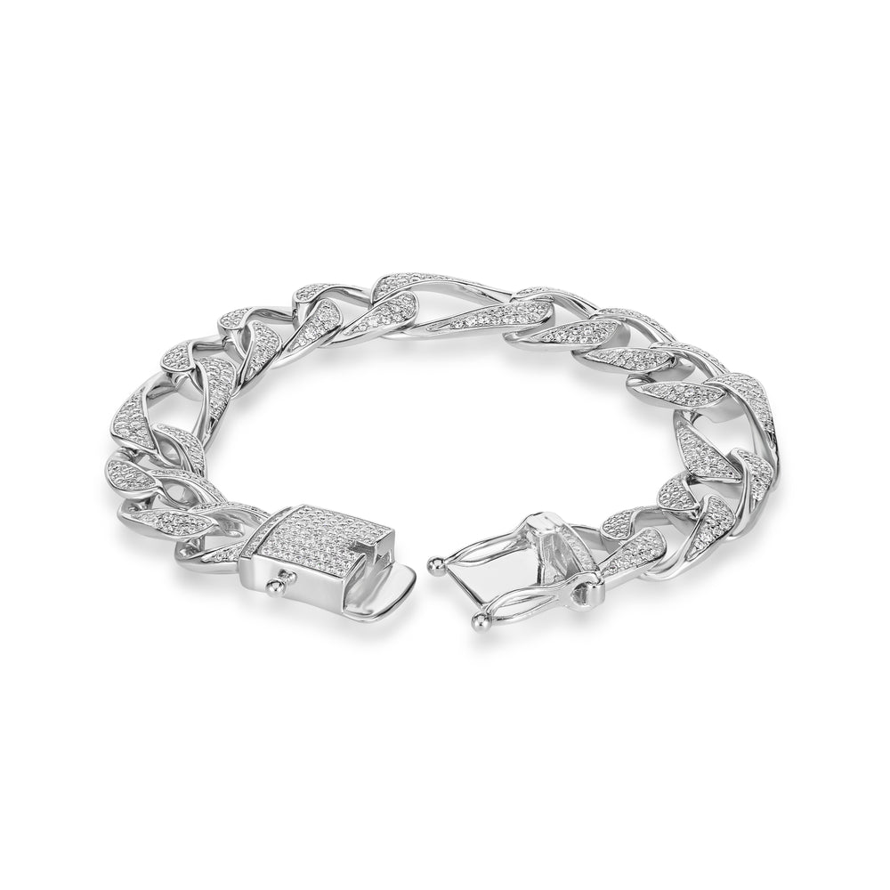 6.61 Cts CZ Bracelet in White Rhodium Plated 925 Sterling Silver