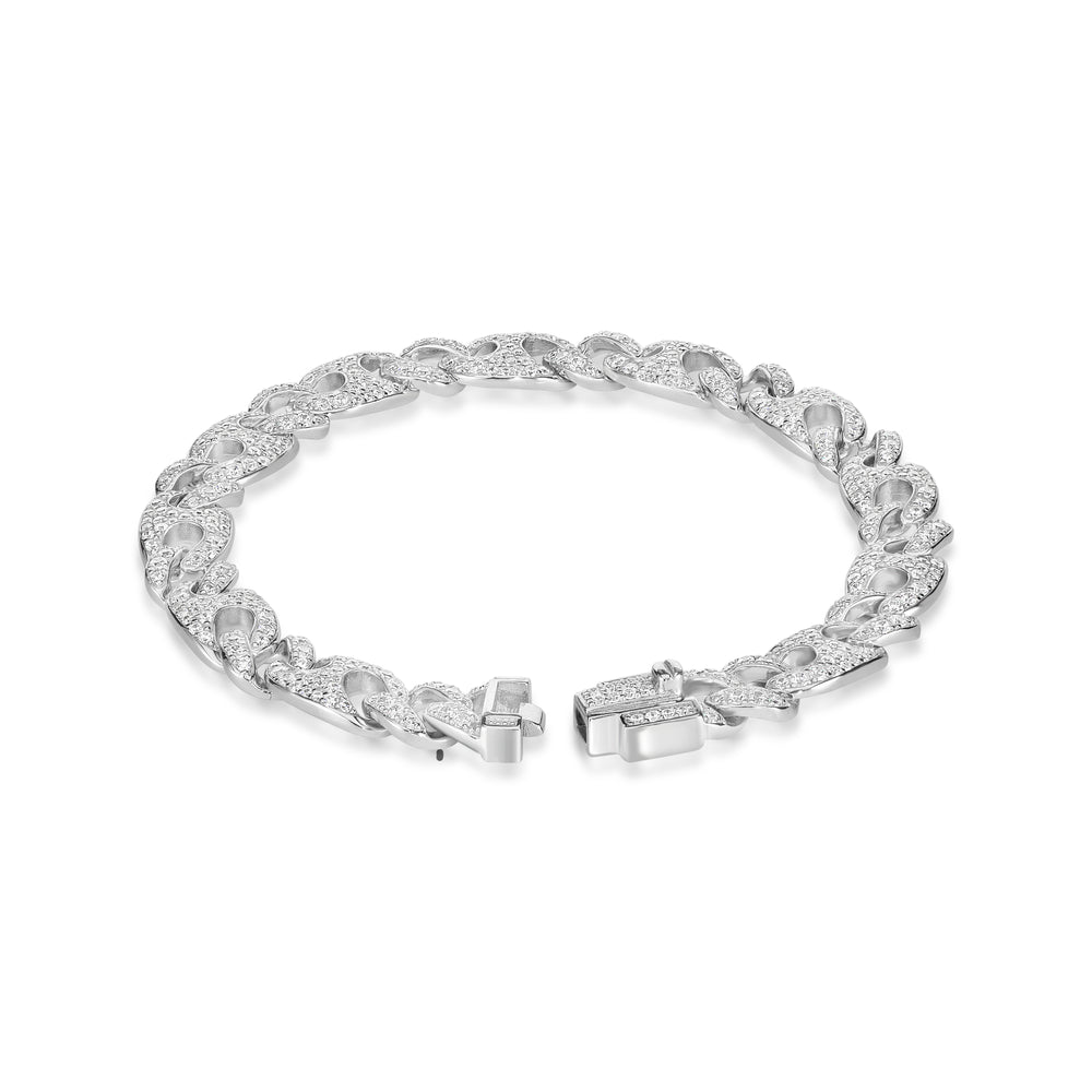 7.14 Cts CZ Bracelet in White Rhodium Plated 925 Sterling Silver