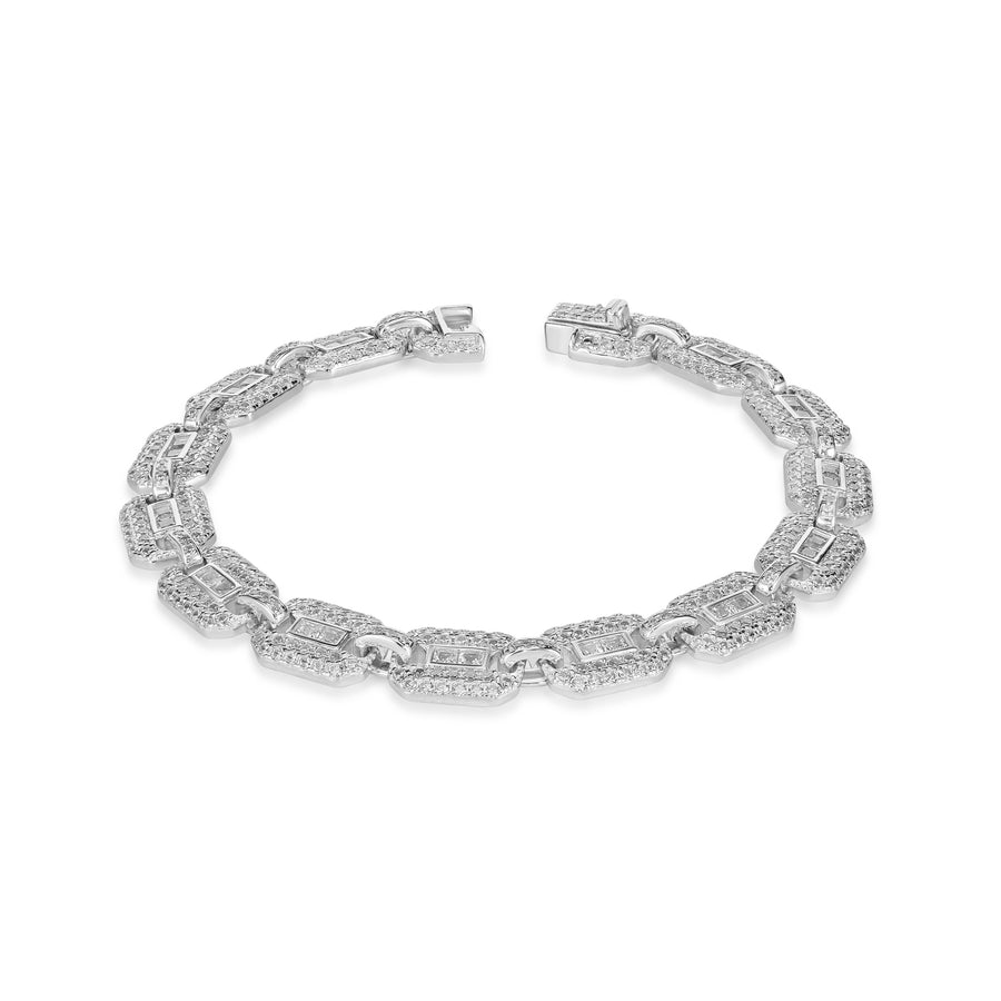7.52 Cts CZ Bracelet in White Rhodium Plated 925 Sterling Silver