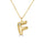 Alphabet 'F' Pendant with White Zircon in 925 Silver