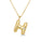 Alphabet 'H' Pendant with White Zircon in 925 Silver