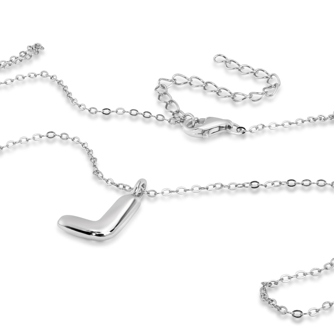Alphabet 'L' Pendant with White Zircon in 925 Silver