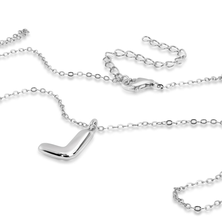 Alphabet 'L' Pendant with White Zircon in 925 Silver