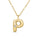 Alphabet 'P' Pendant with White Zircon in 925 Silver