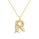 Alphabet 'R' Pendant with White Zircon in 925 Silver