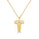 Alphabet 'T' Pendant with White Zircon in 925 Silver