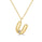 Alphabet 'U' Pendant with White Zircon in 925 Silver