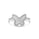 White Rhodium Plated ButterFly Ring in 925 Sterling Silver