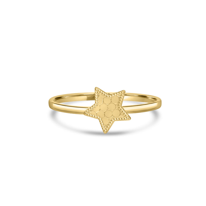 Yellow Gold Plated Star Ring in 925 Sterling Silver