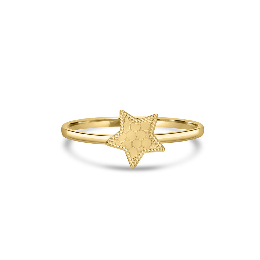 Yellow Gold Plated Star Ring in 925 Sterling Silver