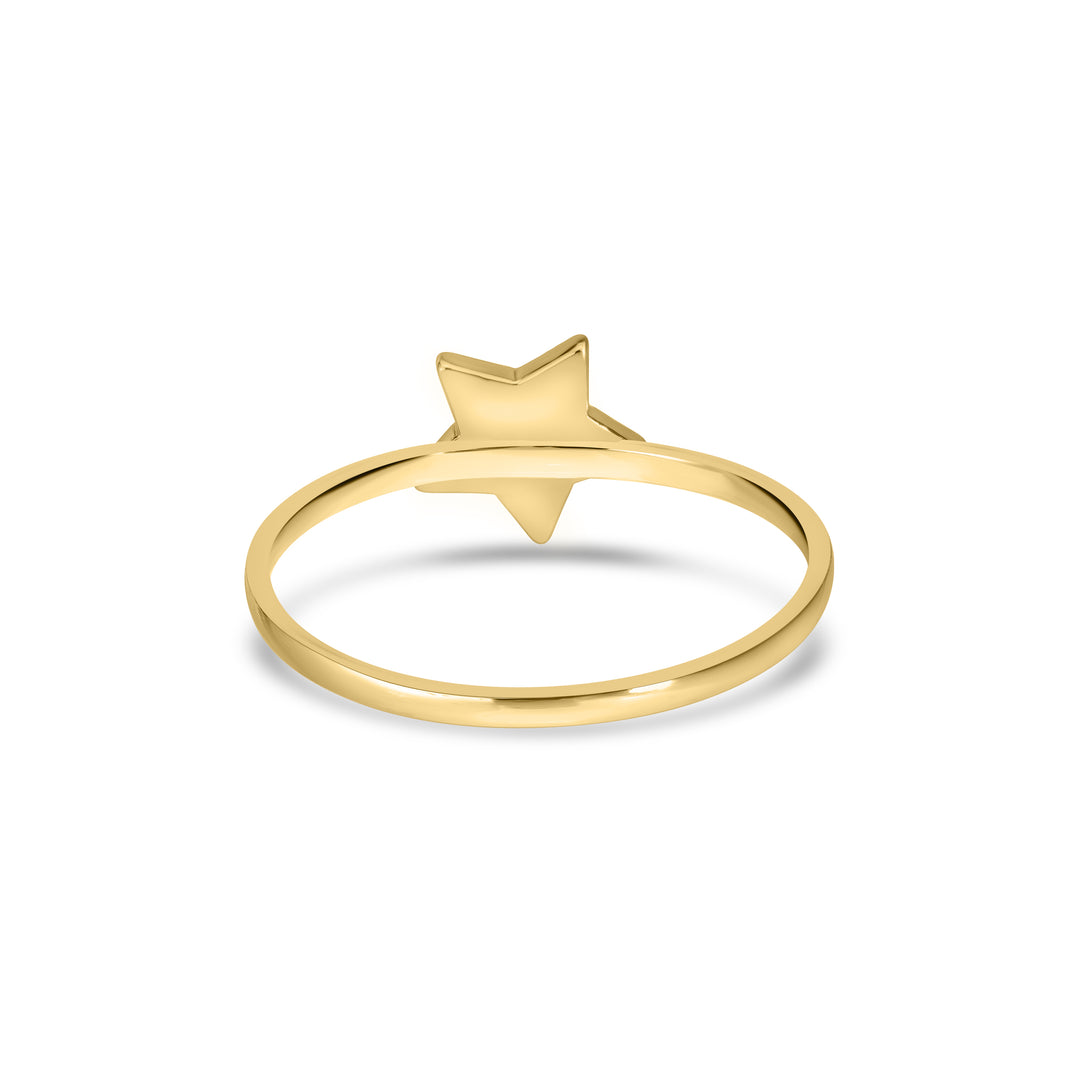 Yellow Gold Plated Star Ring in 925 Sterling Silver
