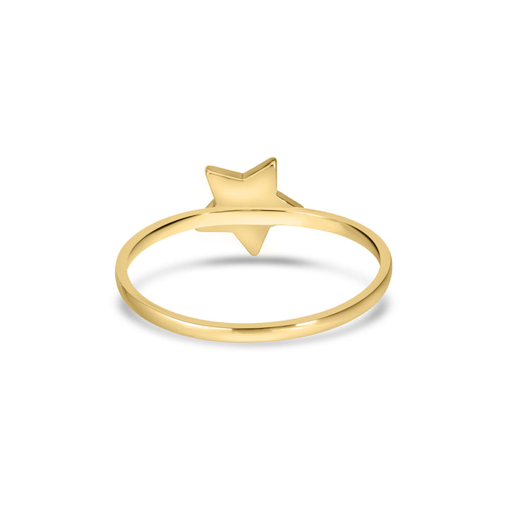 Yellow Gold Plated Star Ring in 925 Sterling Silver