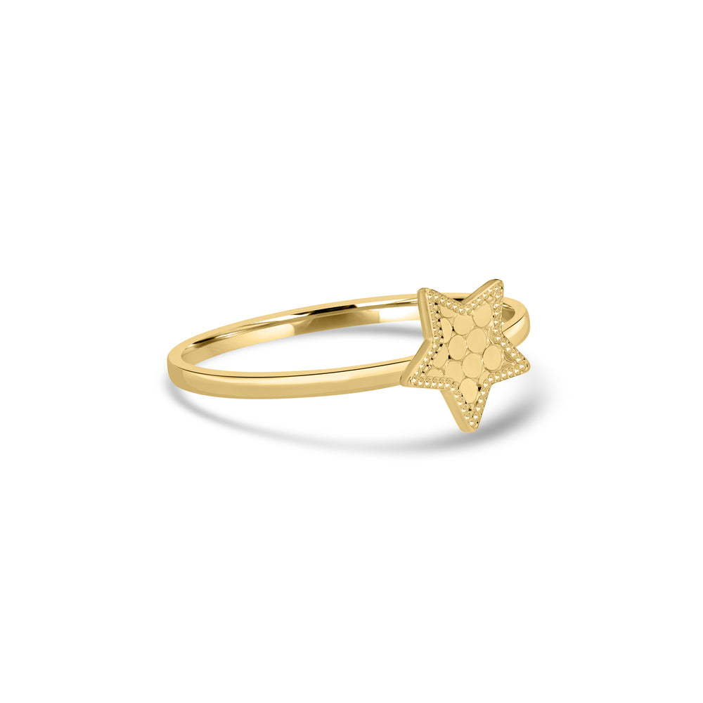 Yellow Gold Plated Star Ring in 925 Sterling Silver