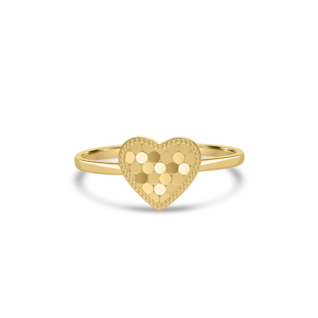 Yellow Gold Plated Heart Ring in 925 Sterling Silver