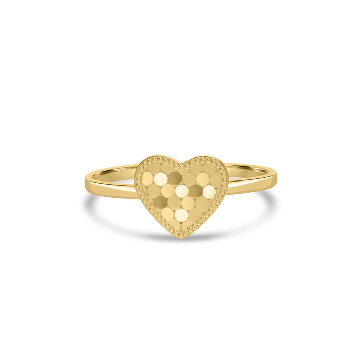 Yellow Gold Plated Heart Ring in 925 Sterling Silver