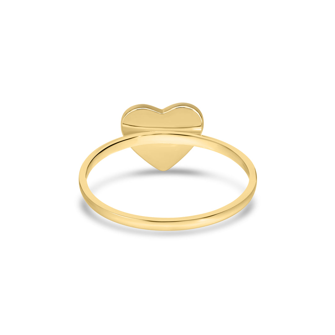 Yellow Gold Plated Heart Ring in 925 Sterling Silver