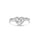 White Rhodium Plated Heart Ring in 925 Sterling Silver