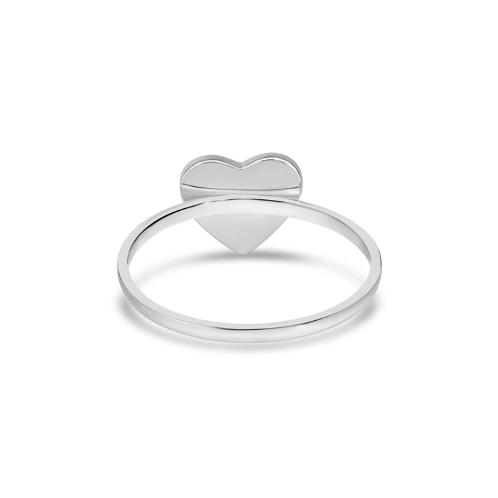 White Rhodium Plated Heart Ring in 925 Sterling Silver