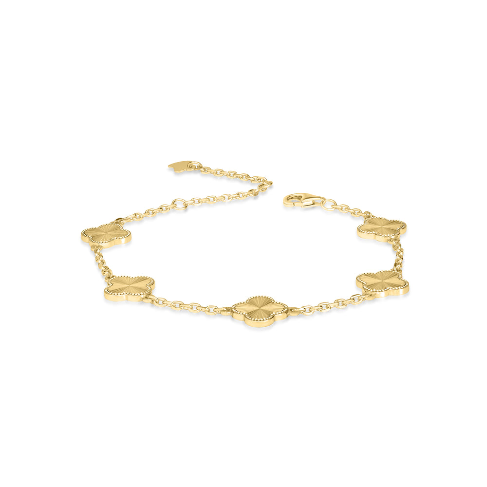 Yellow Gold Plated CLOVER Bracelet in 925 Sterling Silver