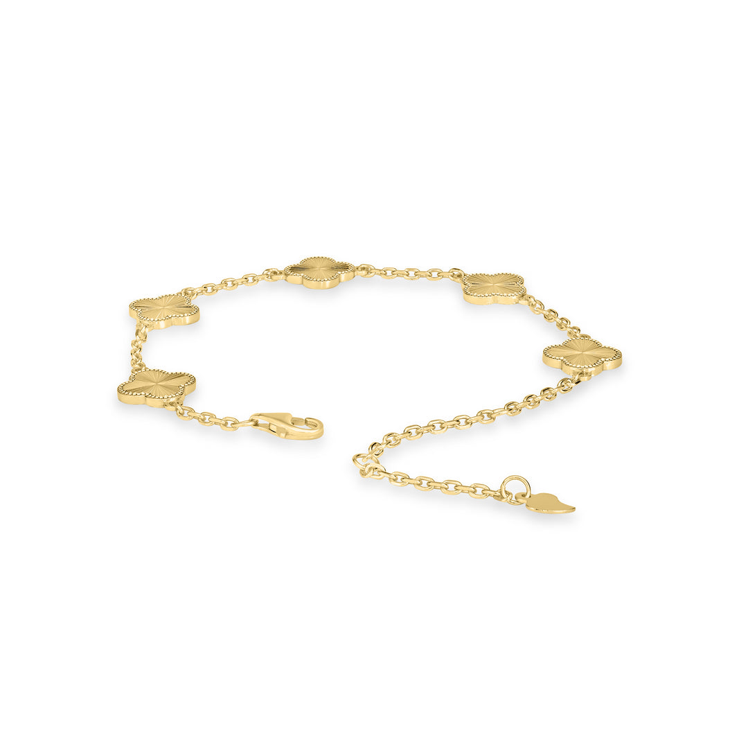 Yellow Gold Plated CLOVER Bracelet in 925 Sterling Silver