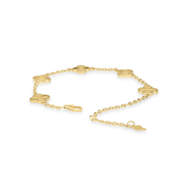 Yellow Gold Plated CLOVER Bracelet in 925 Sterling Silver