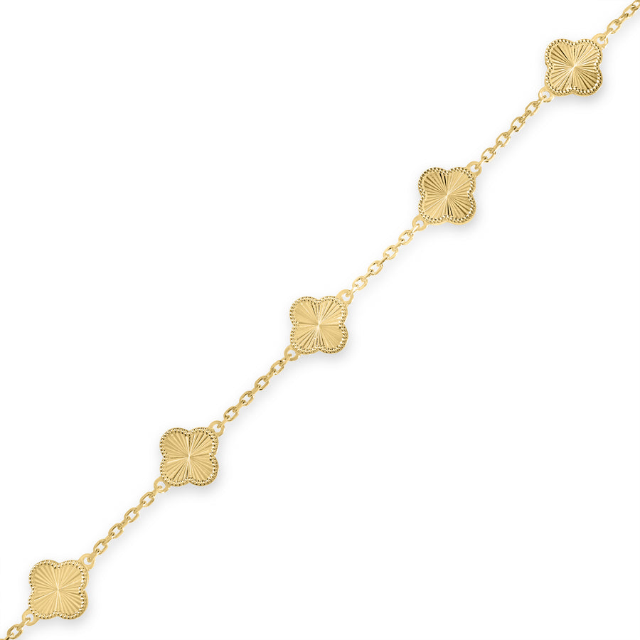 Yellow Gold Plated CLOVER Bracelet in 925 Sterling Silver