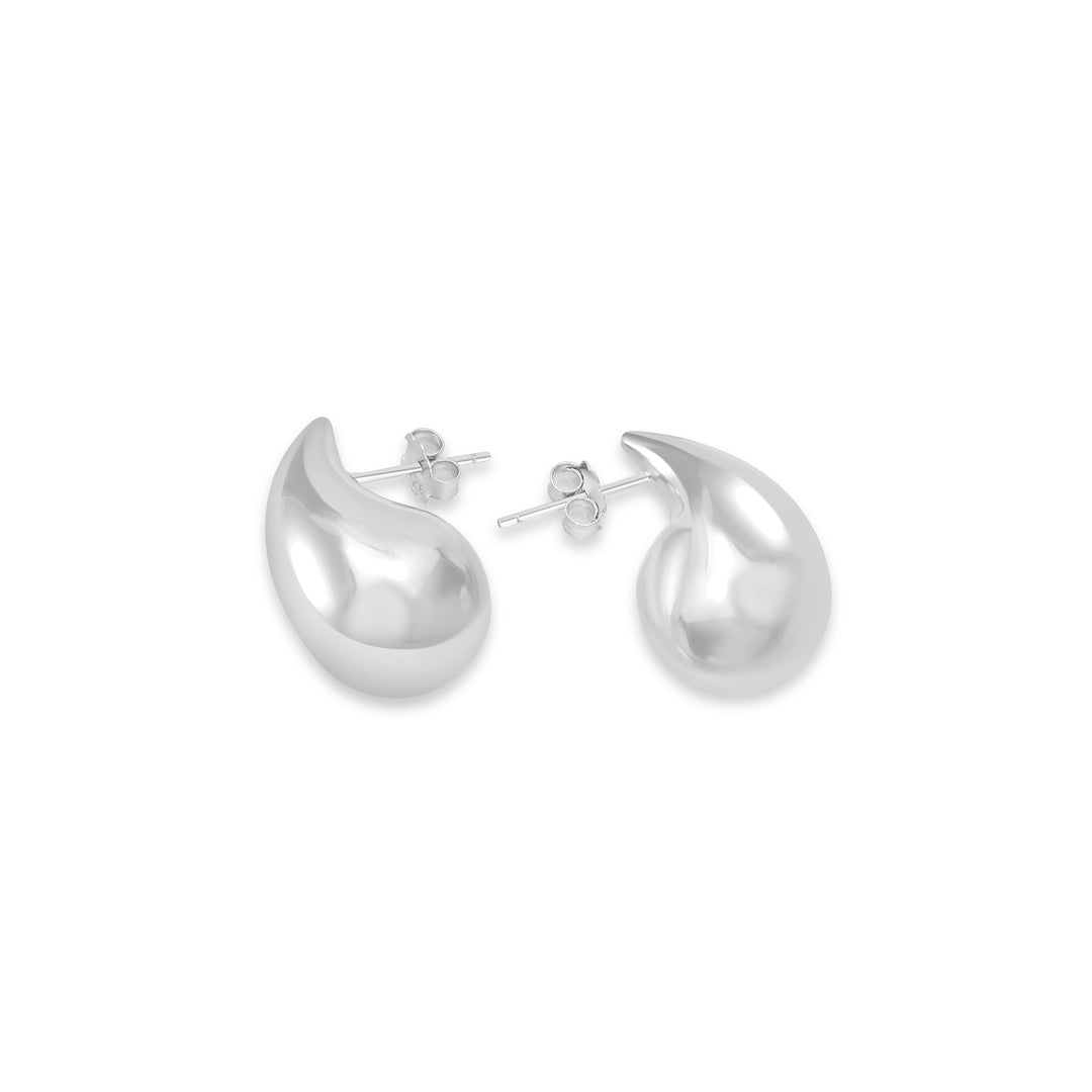 White Rhodium Plated Drop Earring in 925 Sterling Silver