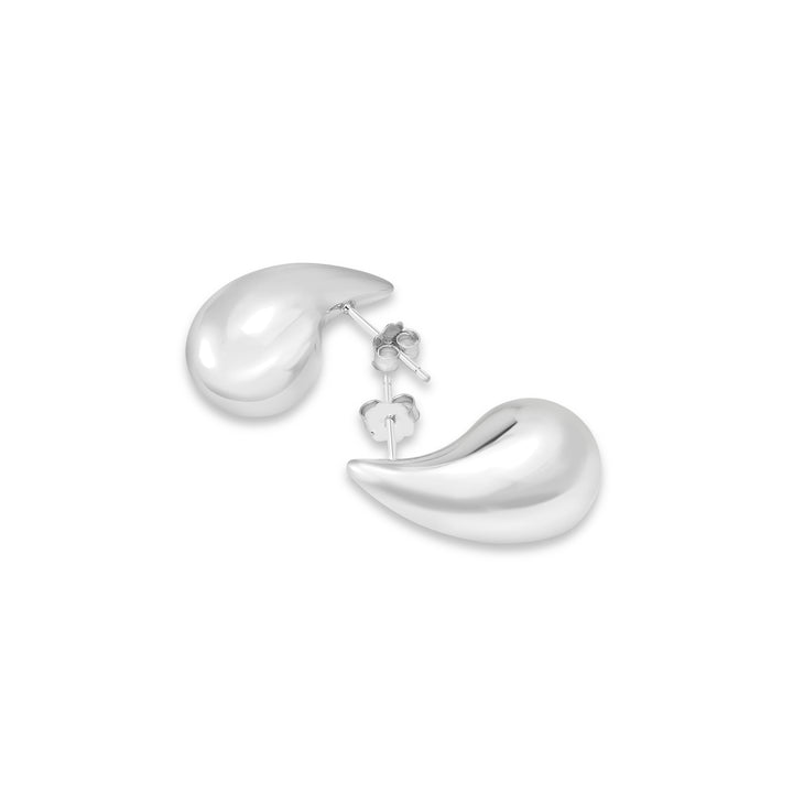 White Rhodium Plated Drop Earring in 925 Sterling Silver