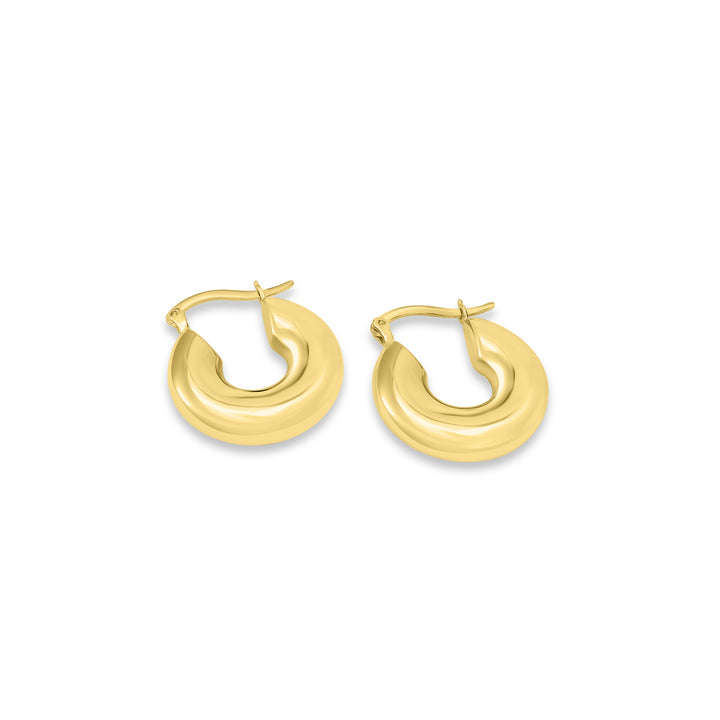 Yellow Gold Plated Tube Hoop Earring in 925 Sterling Silver