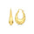 Yellow Gold Plated Oval Hoop Earring in 925 Sterling Silver