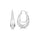 White Rhodium Plated Oval Hoop Earring in 925 Silver