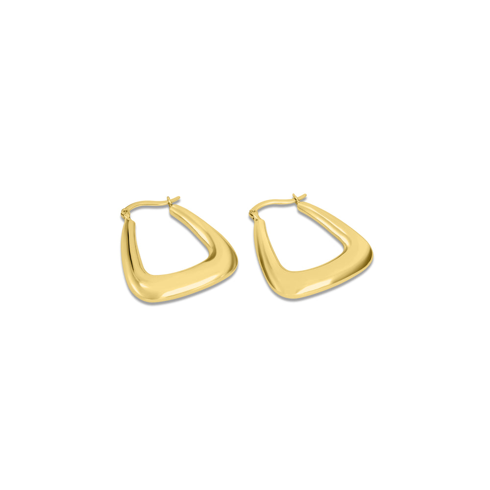 Yellow Gold Plated U-Shaped Hoop Earring in 925 Silver
