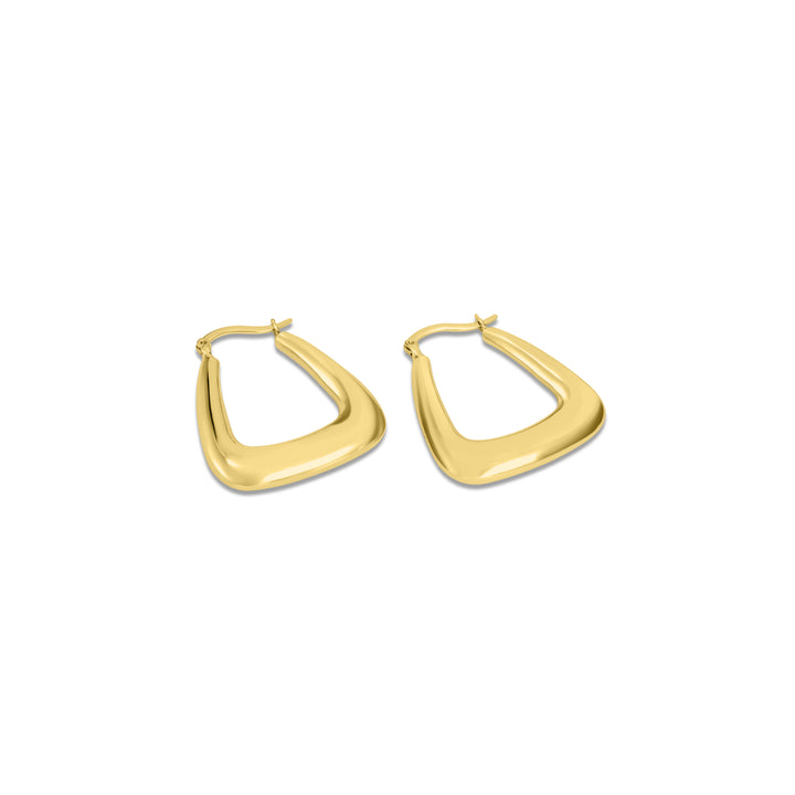 Yellow Gold Plated U-Shaped Hoop Earring in 925 Silver