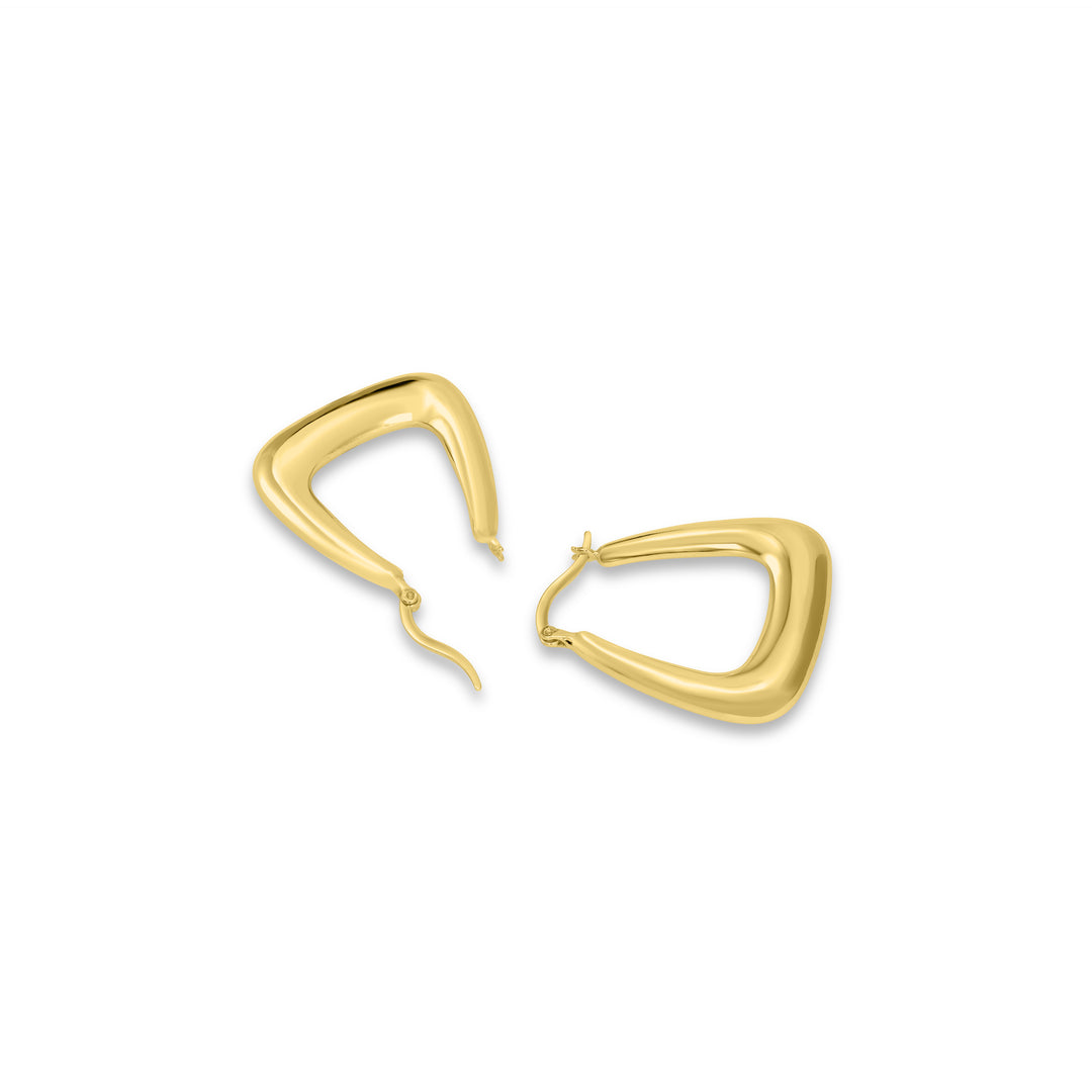 Yellow Gold Plated U-Shaped Hoop Earring in 925 Silver