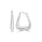 White Rhodium Plated U-Shaped Hoop Earring in 925 Silver