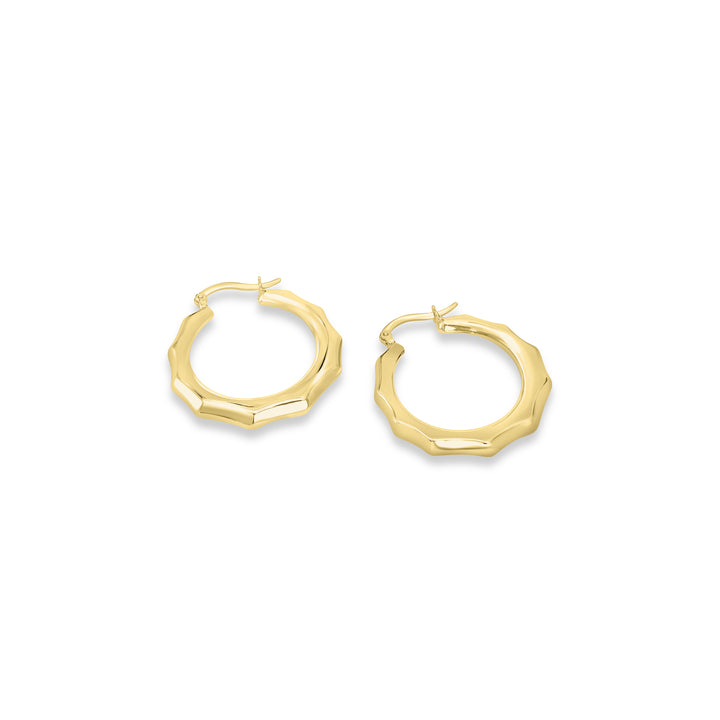 Yellow Gold Plated Circular Hoop Earring in 925 Silver