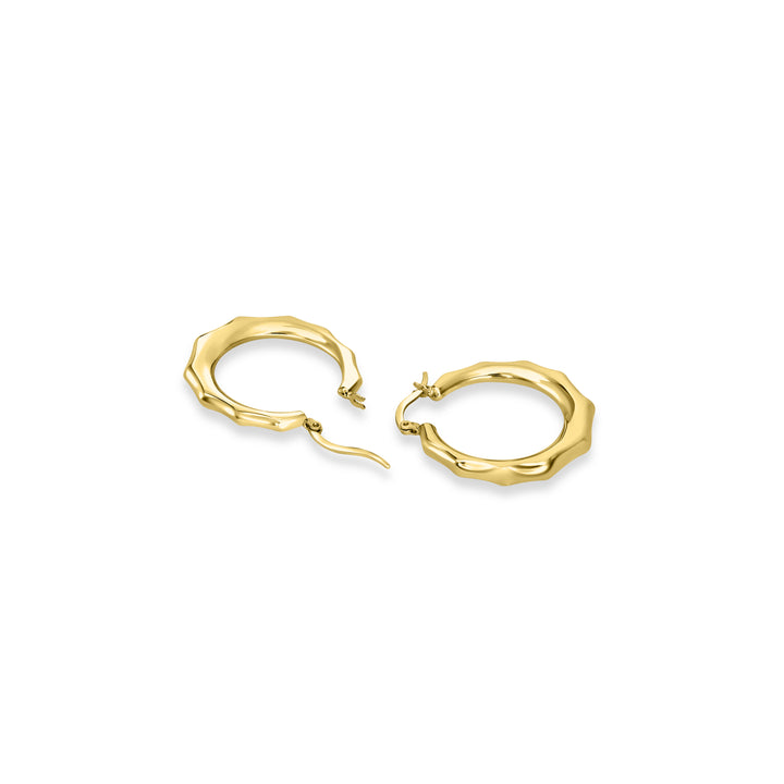 Yellow Gold Plated Circular Hoop Earring in 925 Silver